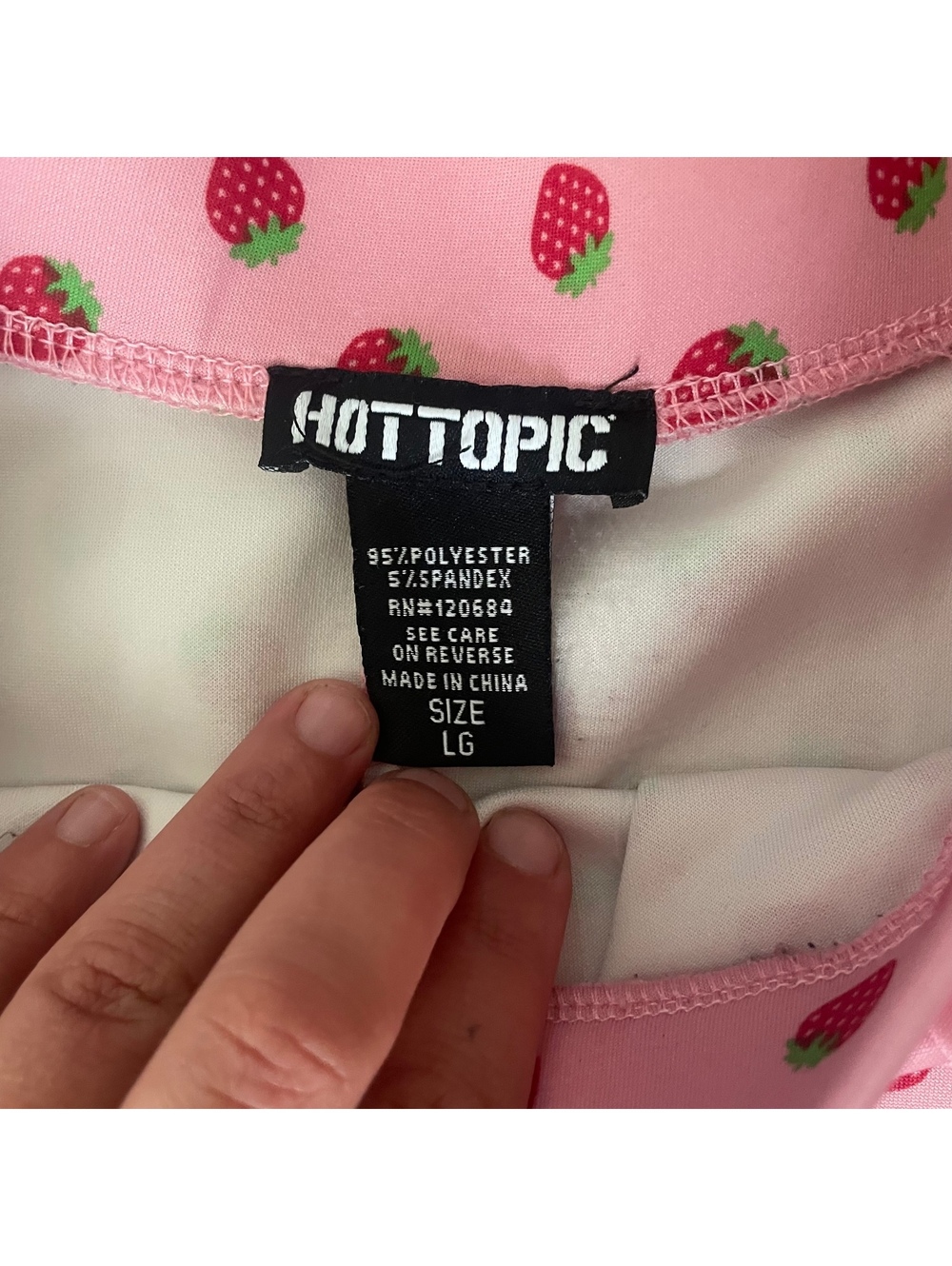 Hot Topic soft girl coquette Strawberry lace up soft grunge Skater Skirt Large - Picture 3 of 4